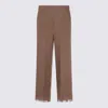 Antonelli Brown Linen Pants In Brown