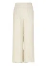 Antonelli Straight Leg Elastic Waist Trousers In Beige