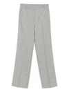 Antonelli Herringbone Trousers In Gray