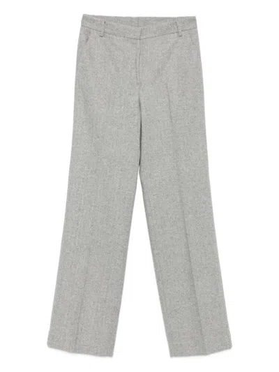 Antonelli Herringbone Trousers In Gray