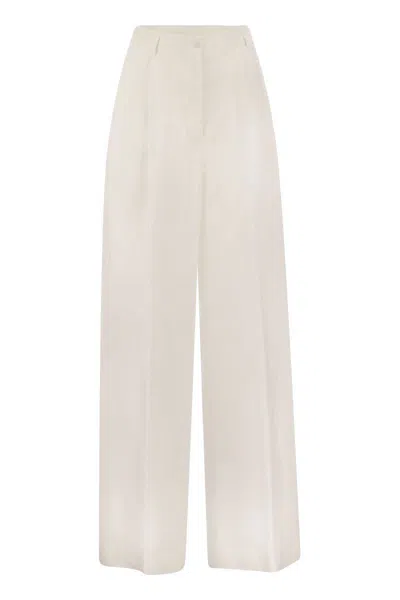 Antonelli Tulipano - Linen Wide Trousers In White