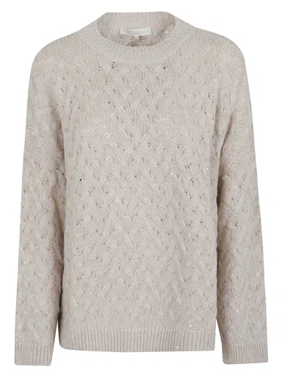 Antonelli Crew Neck Long Sleeve Sweater In Gray