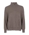 Antonelli Turtleneck Long-sleeved Sweater In Brown