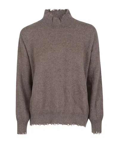 Antonelli Turtleneck Long-sleeved Sweater In Brown