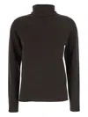 Antonelli Turtleneck Ribbed Sweater In Brown
