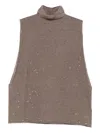 Antonelli Turtleneck Sequin-embellished Top In Neutral