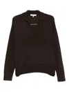 Antonelli V-neck Collared Sweater In Brown