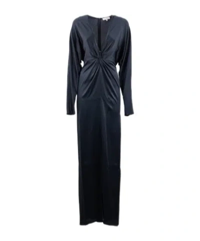 Antonelli V-neck Long Sleeve Dress In Black