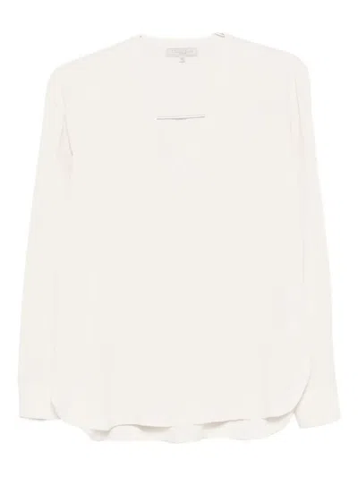 Antonelli V-neck Long-sleeve Top In Neutral