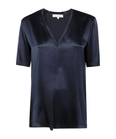 Antonelli V-neck Short Sleeve Top In Blue