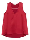 Antonelli V-neck Sleeveless Top In Red