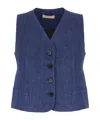 Antonelli V-neck Sleeveless Vest In Blue