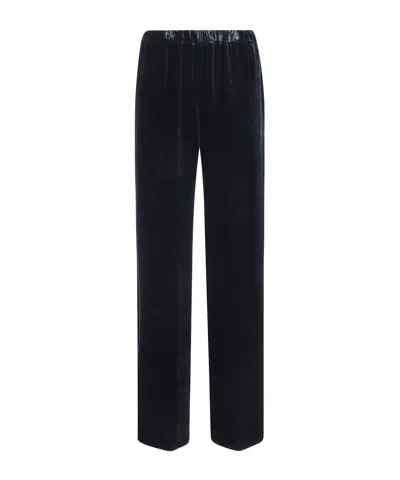 Antonelli Velvet Silk Trousers In Green