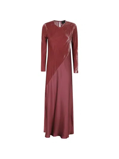Antonelli Velvet-panelled Maxi Dress In Red
