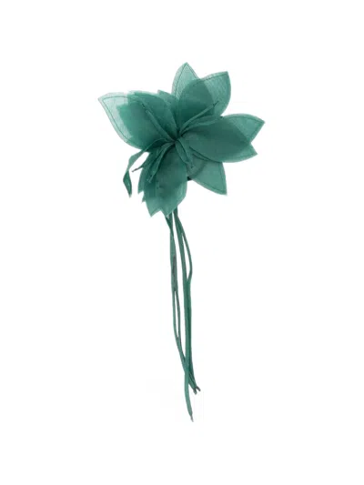 Antonelli Victoria Floral-applique Trailing Brooch In Green