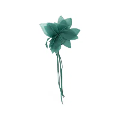 Antonelli Victoria Floral-applique Trailing Brooch In Green