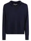 Antonelli Long-sleeved Ribbed Sweater In Blue