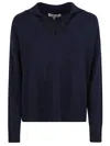 Antonelli Long-sleeved Ribbed Sweater In Blue