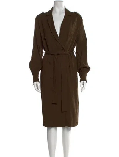 Pre-owned Antonelli Virgin Wool Knee-length Dress In Brown
