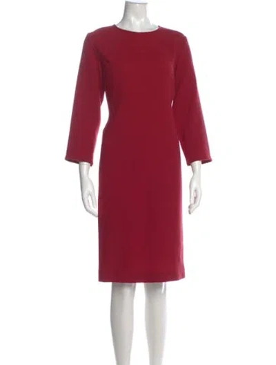 Pre-owned Antonelli Virgin Wool Knee-length Dress In Purple