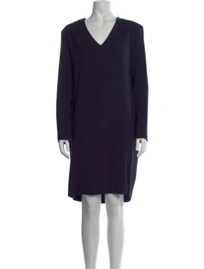 Pre-owned Antonelli Virgin Wool Knee-length Dress W/ Tags In Blue