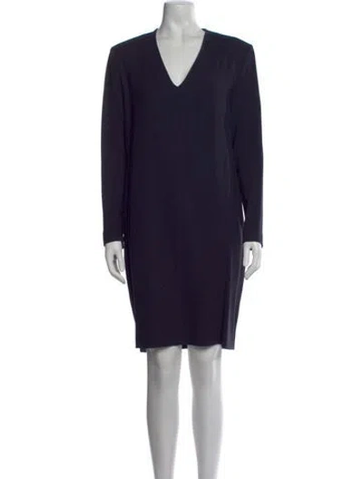 Pre-owned Antonelli Virgin Wool Knee-length Dress W/ Tags In Blue