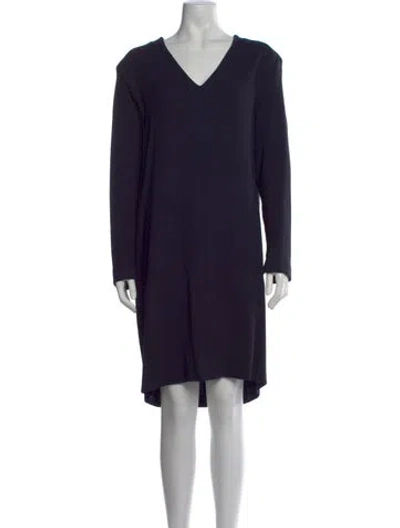 Pre-owned Antonelli Virgin Wool Midi Length Dress W/ Tags In Blue
