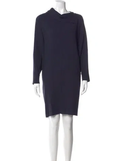 Pre-owned Antonelli Virgin Wool Mini Dress In Blue