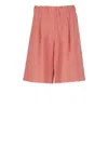 Antonelli High-waist Red Bermudas With Elastic Waistband
