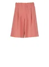 Antonelli High-waist Red Bermudas With Elastic Waistband In Orange