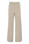 Antonelli Straight Leg Elastic Waist Trousers In Beige