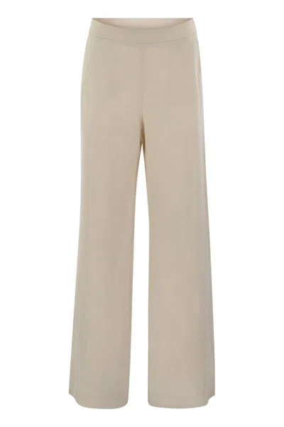 Antonelli Viscose And Linen Trousers In Beige