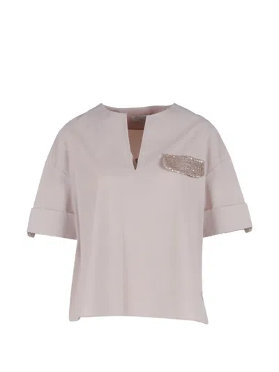 Antonelli V-neck Blouse In Neutral