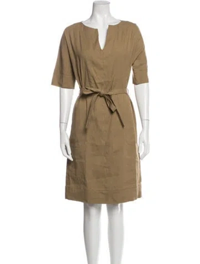 Pre-owned Antonelli V-neck Knee-length Dress In Neutrals