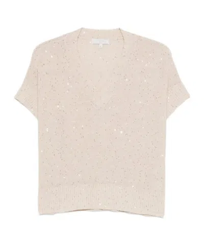Antonelli V-neck Knit Sweater In White