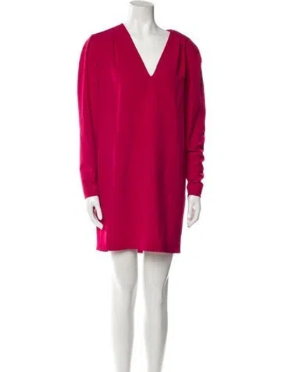 Pre-owned Antonelli V-neck Mini Dress W/ Tags In Pink