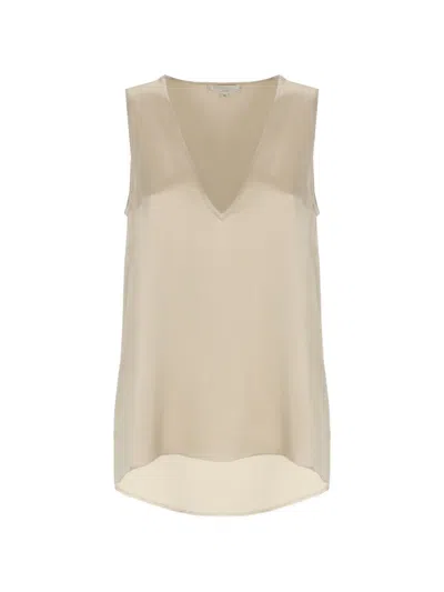 Antonelli V-neck Sleeveless Top In Nude