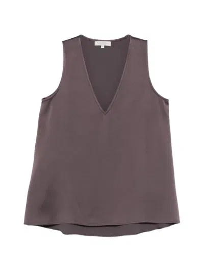 Antonelli V-neck Top In Brown
