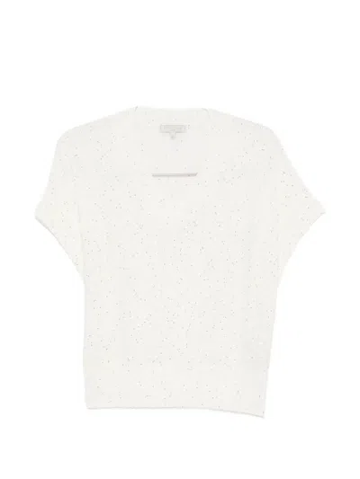 Antonelli V-neck Top In White