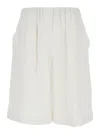 ANTONELLI WHITE BERMUDA SHORTS WITH ELASTIC WAIST