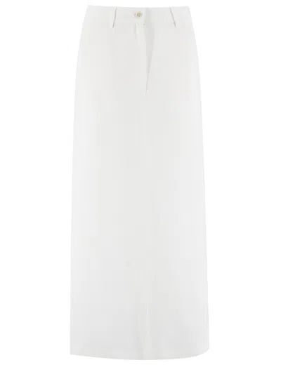 Antonelli White Midi Skirt With Side Slits