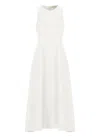 Antonelli 'monsen' Whote Crewneck Sleeveless Dress In White