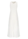 ANTONELLI WHITE VISCOSE AND LINEN LONG DRESS