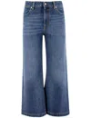 Antonelli Wide-leg Blue Jeans With Subtle Fade In Blue