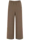 Antonelli Wide Leg Brown Linen Trousers