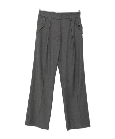 Antonelli Salice Pleated Wide-leg Trousers In Gray