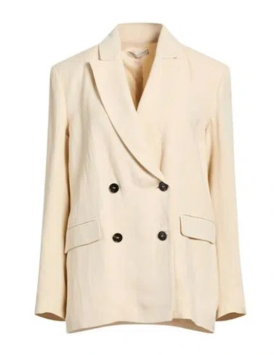 Antonelli Woman Blazer Beige Size 10 Viscose, Linen In Neutral