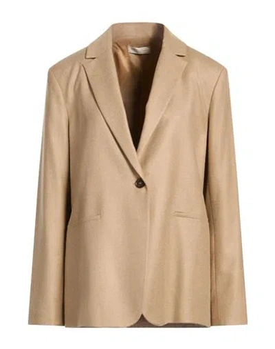 Antonelli Woman Blazer Beige Size 12 Virgin Wool, Viscose, Polyester, Elastane In Brown