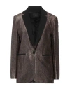 Antonelli Woman Blazer Bronze Size 8 Viscose, Modal, Polyester In Yellow