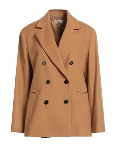 Antonelli Woman Blazer Camel Size 8 Virgin Wool, Cashmere, Elastane In Brown